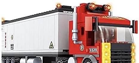 Miniatura 4 de General Jim's Big Red Semi-Truck Building Blocks Truck Vehicle Compatible con Lego y todas las principales marcas de construcción de ladrillos