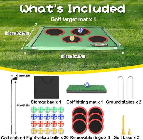 Miniatura 5 de Juego de astillado de golf para exteriores e interiores: juegos de golf en el patio trasero para adultos y golfistas, regalos de cumpleaños