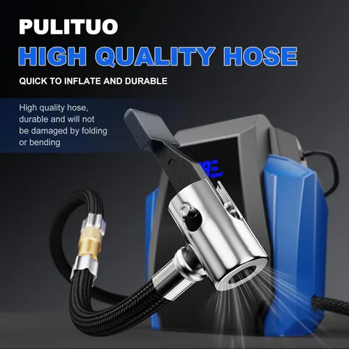 Miniatura 5 de PULITUO Compresor de aire portátil para inflador de neumáticos, accesorios de automóvil, bomba de aire de 12 V CC para neumáticos de automóvil