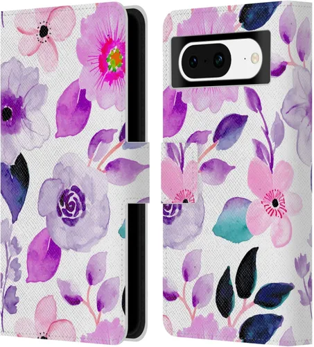 Miniatura 8 de Head Case Designs Officially Licensed Haroulita Blue Flower Cute Flower Pattern Leather Wallet Case Compatible with Google Pixel 8