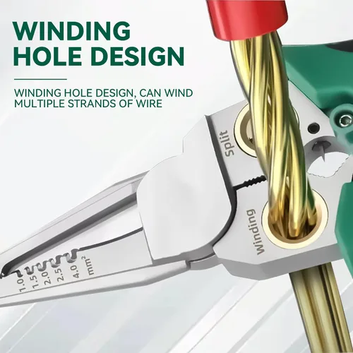 Miniatura 3 de Pelacables 8 en 1 con probador de voltaje, herramienta de pelado de cables eléctricos multifunción para cortar y tirar de alicates, herramienta