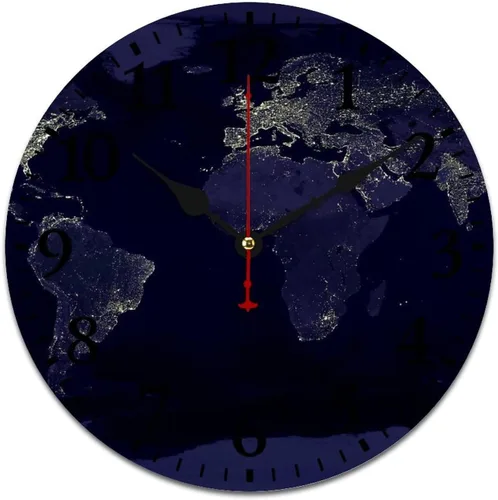 Miniatura 13 de Reloj de pared de madera con mapa del mundo antiguo, estilo nostálgico, Atlas histórico, diseño vintage, impresión de madera, reloj de pared