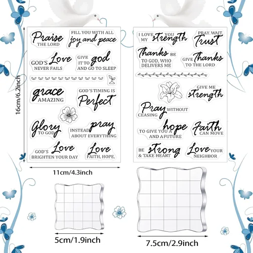 Miniatura 2 de Juego de 2 hojas de sellos transparentes para el día del padre cristiano, versículo bíblico, simpatía, sentimiento, álbum de recortes, escritura