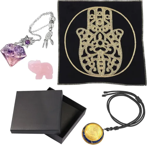 Miniatura 23 de Rockcloud Kit de meditación de tótem de piedra curativa para principiantes, adivinación, suministros de altar wicca, decoración del hogar, amatista