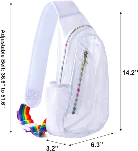 Miniatura 3 de Edraco Bolsa transparente aprobada para estadios, bolsa transparente en el pecho para senderismo, estadio o conciertos