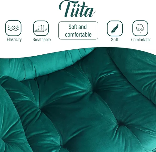 Miniatura 9 de Tiita - Silla perezosa con otomana, moderna y grande, sillón de descanso de acento de ocio, cómoda silla de sofá de lectura con reposapiés para Verde