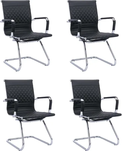Miniatura 18 de VESCASA Juego de 2 sillas de oficina para sala de espera, sillas de recepción de piel sintética estacionarias sin ruedas, silla auxiliar con brazos