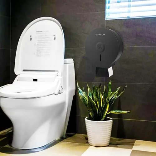 Miniatura 7 de Dispensador Comercial de Papel Higiénico Jumbo, Soporte de Pared de Acero Inoxidable para Rollos de 9 Pulgadas, Dispensador de Papel Higiénico