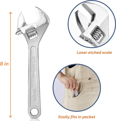 Miniatura 2 de Mr. Pen - Llave ajustable de 8 pulgadas, Llave grande tipo mono