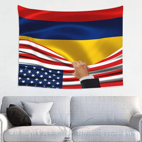 Miniatura 12 de Tapiz decorativo para pared, diseño de bandera estadounidense y bandera de Belice, manteles de arte hippie de 29 x 37 pulgadas para dormitorio, sala