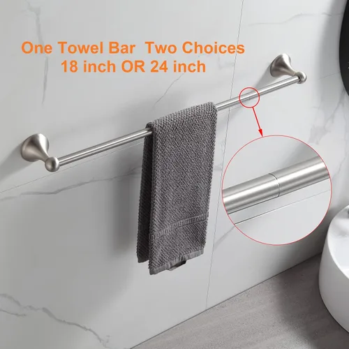 Miniatura 3 de BGL Juego de Herrajes de Baño de Níquel Cepillado Ajustables Expandibles Barras para Toallas de Baño Juego de Accesorios de Baño Toalleros 8 Piezas