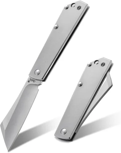 KeyUnity KK03L Cuchillo plegable pequeño cuchillo de hoja fija, cuchillo de bolsillo EDC de acero inoxidable para hombres y mujeres