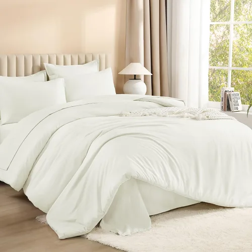 Miniatura 11 de Litanika Cama en una Bolsa King Beige - Juego de Ropa de Cama de 7 Piezas Tamaño King, Juego de Edredón de Cama, Juego de Edredón con Edredón, 02
