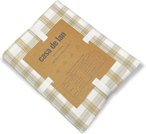 Miniatura 5 de Mantel de mesa rectangular - Cubierta de mesa - Algodón con costura mitrada - Fundas de mesa a cuadros para cocina, comedor, bodas, decoraciones