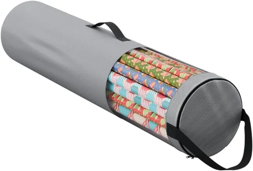 Bolsa de almacenamiento de papel de regalo, organizador de papel de regalo debajo de la cama para almacenar múltiples rollos de papel de regalo,