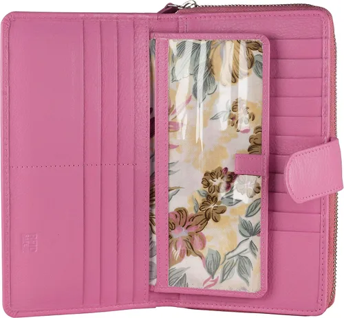 Miniatura 17 de Cartera grande de piel para mujer con bloqueo de identificación por radiofrecuencia