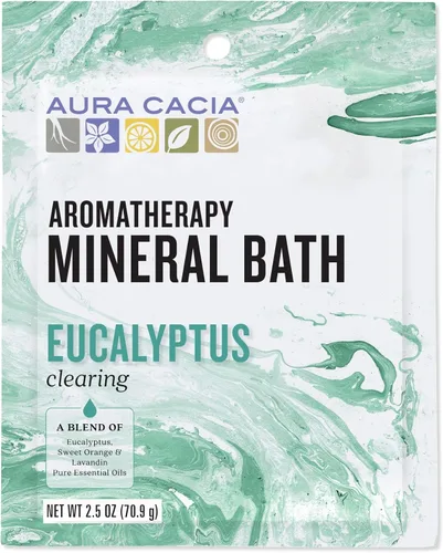 Aura Cacia Clearing Eucalyptus Aromatherapy Mineral Bath | Paquete de 2.5 onzas
