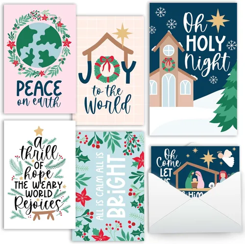 Miniatura 10 de Hadley Designs Tarjetas de Navidad Cristianas Con Sobres Religiosos – 24 Tarjetas de Navidad Religiosas en Blanco de la Natividad con Jesús