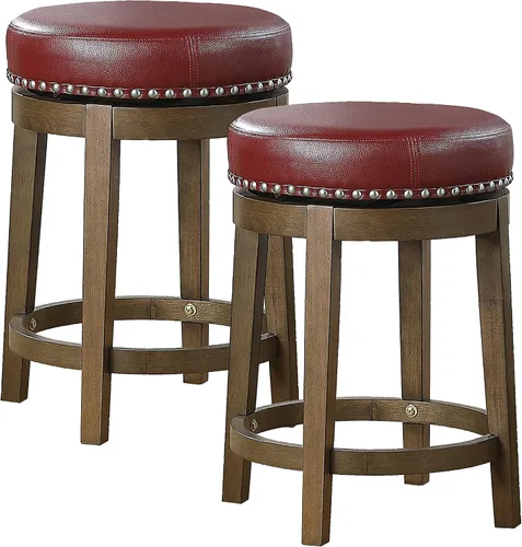 Miniatura 9 de Lexicon Blueridge Taburete giratorio de altura de comedor (juego de 2), 19.5 pulgadas SH, negro