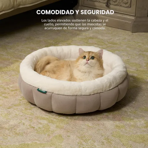 Miniatura 2 de BALANCE Camas para gatos de interior, cama redonda lavable para gatos, bonita cama para gatitos con parte inferior antideslizante para gatitos