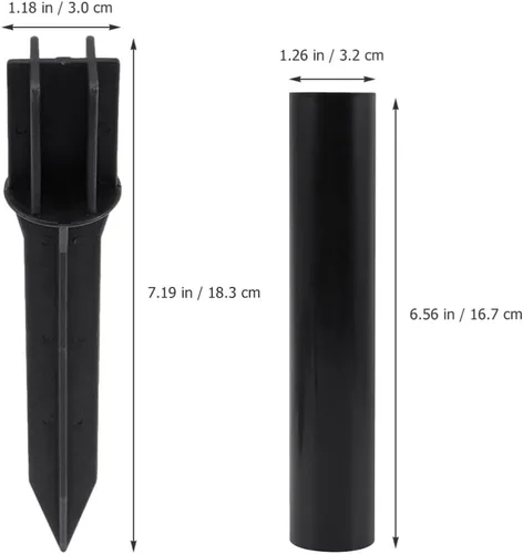 Miniatura 5 de Yardwe Accesorios de poste de luz solar para exteriores, hebilla de conector de enlace de repuesto con estacas de plástico de 1.25 pulgadas