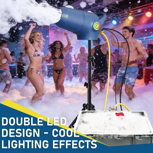 Miniatura 5 de Cañón de espuma para fiestas, máquina de espuma de 3 modos para fiesta, velocidad de viento ajustable, barril frontal desmontable, máquina
