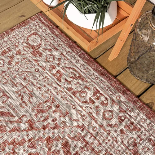 Miniatura 94 de Eyely BMS101D-28 - Alfombra de pasillo con textura de medallón de Santa Mónica Slesi, para interiores y exteriores, estilo costero, bohemio, Gris