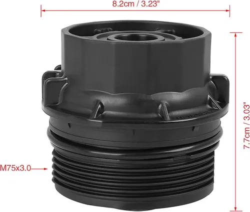 Miniatura 3 de X AUTOHAUX Cubierta negra del casquillo del filtro del motor del aceite del coche para Toyota Corolla 2008-2012 Matrix Prius para Scion XD