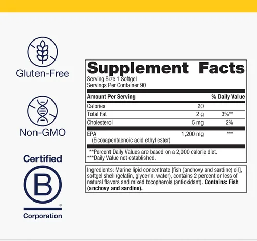 Miniatura 4 de Metagenics OmegaGenics Aceite de pescado EPA 1200 - Suplemento Omega-3 de alta potencia - Apoya la salud cardíaca, cerebral e inmunológica*