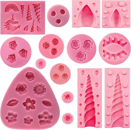 Miniatura 3 de Funshowcase Moldes para fondant de unicornio y flores, 13