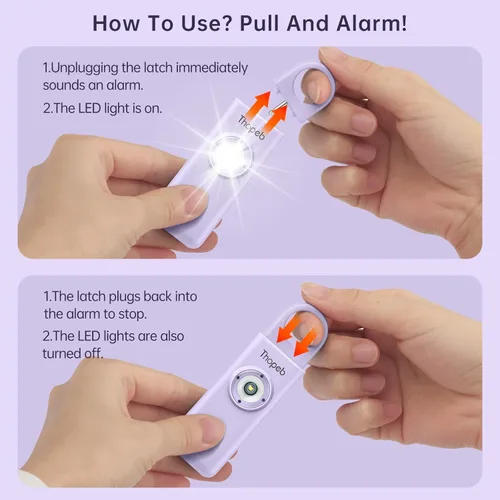 Miniatura 2 de Thopeb – La alarma de seguridad personal original para mujeres Autodefensa – Llavero de sirena de autodefensa para adultos mayores y niños – Sirena