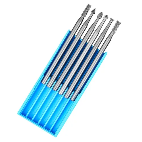 6 brocas de acero de tungsteno para tallar madera, brocas de grabado de vástago de 3/32 pulgadas (0.093 in) para herramientas rotativas, compatibles