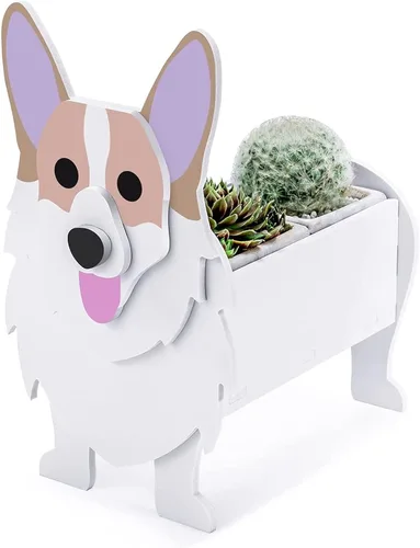 Miniatura 27 de Macetero de flores para perros, regalos para mujeres, bonitas macetas de PVC para perros, macetas para interiores y exteriores, maceta de jardín
