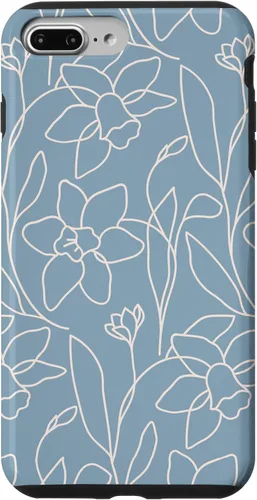 Miniatura 12 de Poppy Flower Line Art Modern Leaves Boho Light Blue Case for iPhone 17