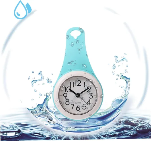 Miniatura 6 de Cabilock Reloj de pared con ventosa para baño, cocina, fácil instalación, gancho de ventosa, mango curvado para uso versátil, marcas de movimiento