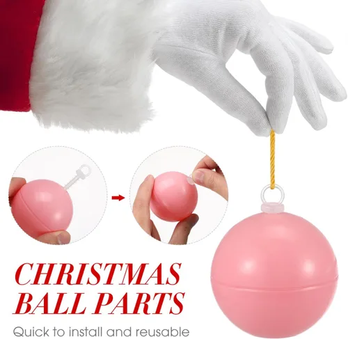 Miniatura 4 de Angoily Tapas de adorno de Navidad, 100 piezas de repuesto para adornos de Navidad, accesorios de bolas para colgar creativamente con soporte