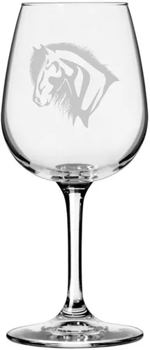 Miniatura 28 de Morgan Body Horse - Copa de vino grabada multiusos (12.75 onzas)