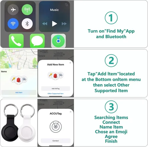 Miniatura 6 de Paquete de 2 rastreadores GPS y 2 llaveros para vehículos que funcionan con Find My (solo iOS) en tiempo real Mini localizador de automóvil oculto