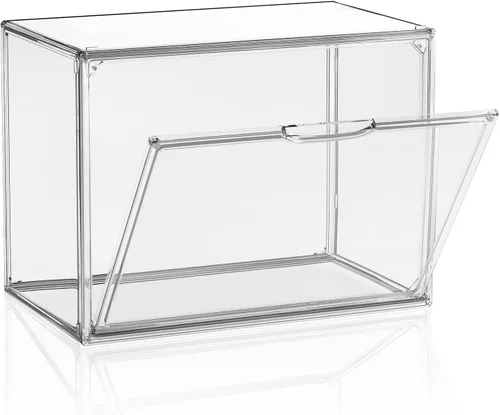 Organizador de bolso para armario, organizador de almacenamiento de bolso, caja de exhibición apilable con puerta magnética, vitrina acrílica para