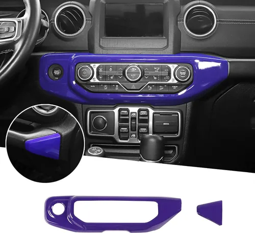 Miniatura 9 de JeCar Cubierta de panel de interruptor de aire acondicionado compatible con Jeep Wrangler 2018-2023 JL JLU y Gladiator JT 2020-2023, textura