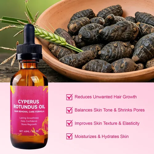 Miniatura 5 de Aceite Cyperus Rotundus, aceite natural de Cyperus Rotundus para depilación, aceite corporal hidratante y calmante, reduce el crecimiento no deseado