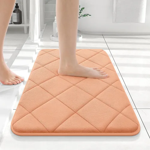 Miniatura 223 de OLANLY Tapete de baño de espuma viscoelástica de 24 x 16 pulgadas, ultra suave y absorbente, lavable a máquina, cómodo tapete de baño para suelo