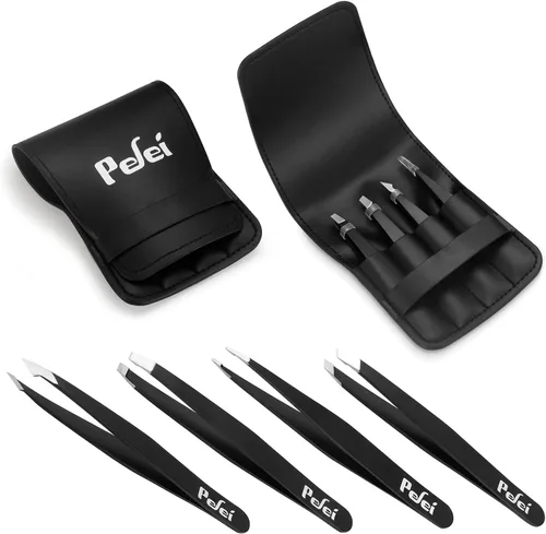 Miniatura 7 de Pefei Juego de Pinzas - Pinzas Profesionales de Acero Inoxidable para Cejas - Gran Precisión para Vello Facial, Astillas y Eliminación de Vello