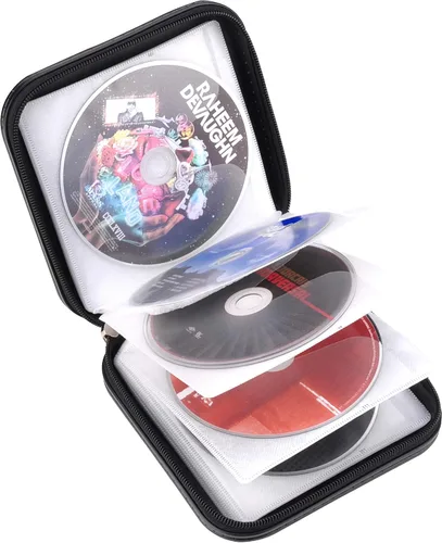 Miniatura 3 de Cartera de CD DVD, Capacidad de 32 Unidades, Resistente, Funda para Discos de DVD/CD para Coche, Disco de Almacenamiento Portátil para DVD/VCD