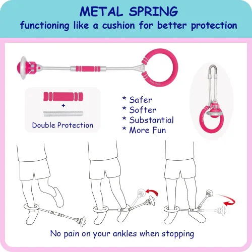 Miniatura 4 de Rocket Flashing LED Ankle Skip Fun Cool Jumping Gift for Ages 5 6 7 8 9 10+ Kids NO Battery Charging Needed Family Exercise Fitness Coordination