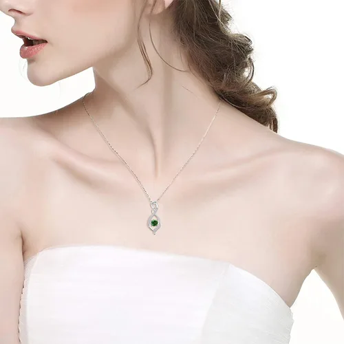 Miniatura 4 de Regalos de cumpleaños para mujeres, collar de amor infinito para esposa, mamá, piedras de nacimiento de septiembre, ópalo de zafiro azul, rosa