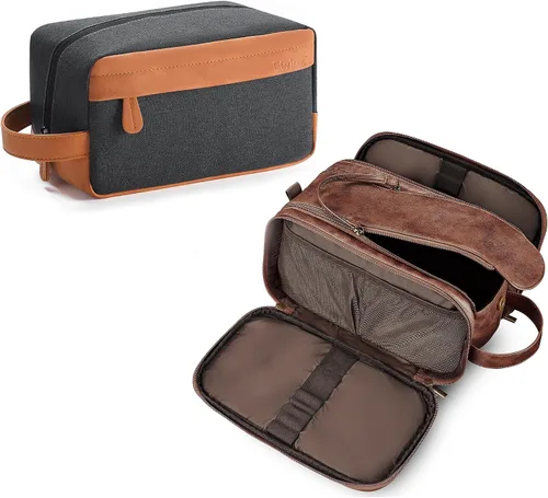 Miniatura 13 de Elviros - Bolsa de aseo de viaje para hombre, gran kit de afeitado Dopp resistente al agua, organizador de artículos de baño, bolsas cosméticas