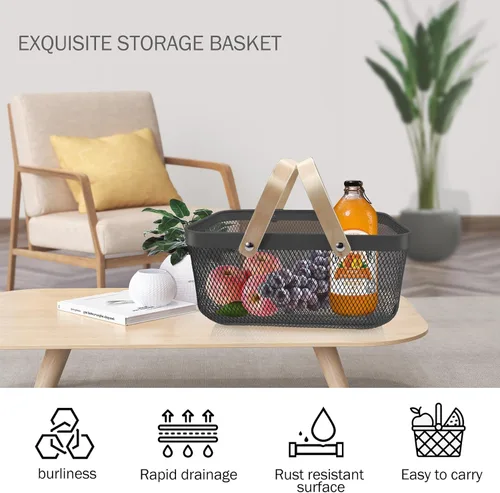 Miniatura 4 de Cesta de productos de cosecha de jardín y cesta de pícnic, cesta organizadora de almacenamiento multifuncional para recolección de frutas y verduras