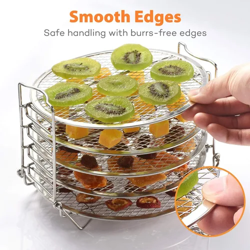 Miniatura 5 de SICHEER - Estante deshidratador de acero inoxidable, accesorios compatible con tapa de freidora de aire Instant Pot Crisp de 5.7 litros