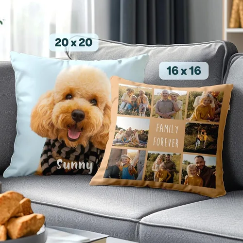 Miniatura 3 de Fabric Textile Products funda de almohada personalizada para mascotas - Fabricada en EE. UU. - Almohada personalizada con fotos de gatos y perros